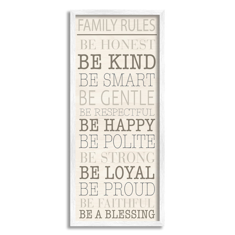 Impression sur toile Uplifting Family Rules par Sundance Group, H 24 po x l 10 po x P 1,5 po