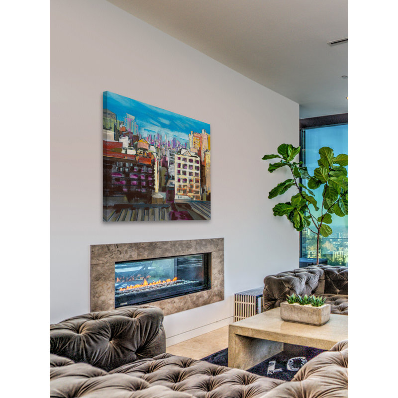 Towards the Freedom Tower Blue Canvas Cityscape Painting