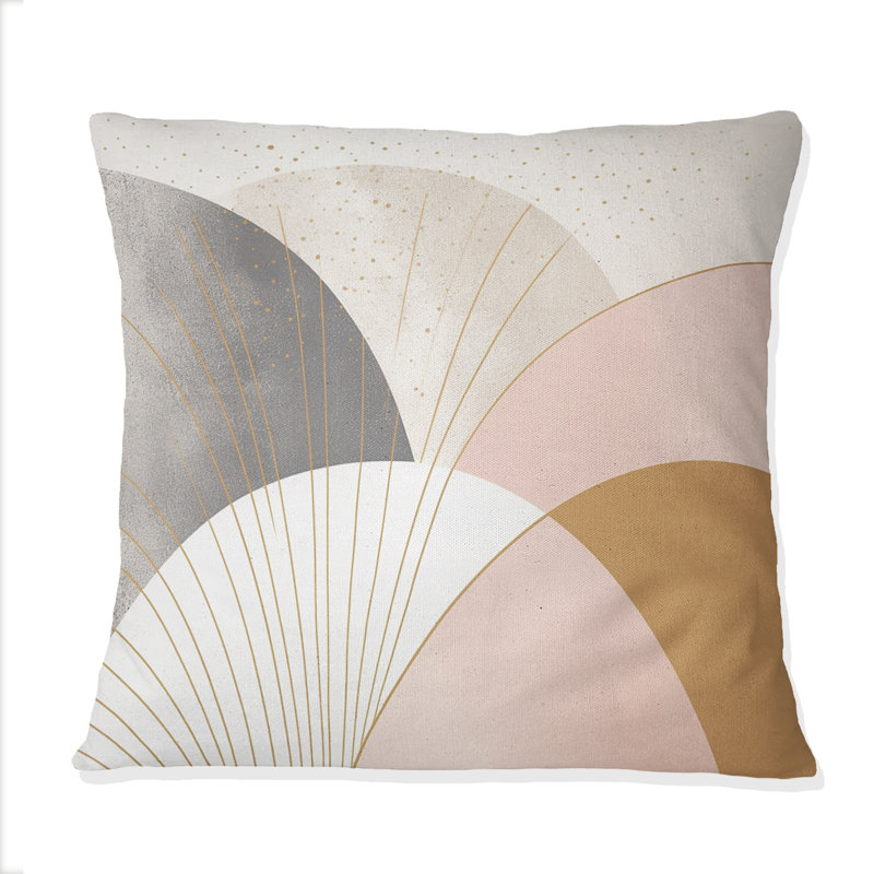 Coussin décoratif géométrique géométrique «Serenity» en or rose rétro
