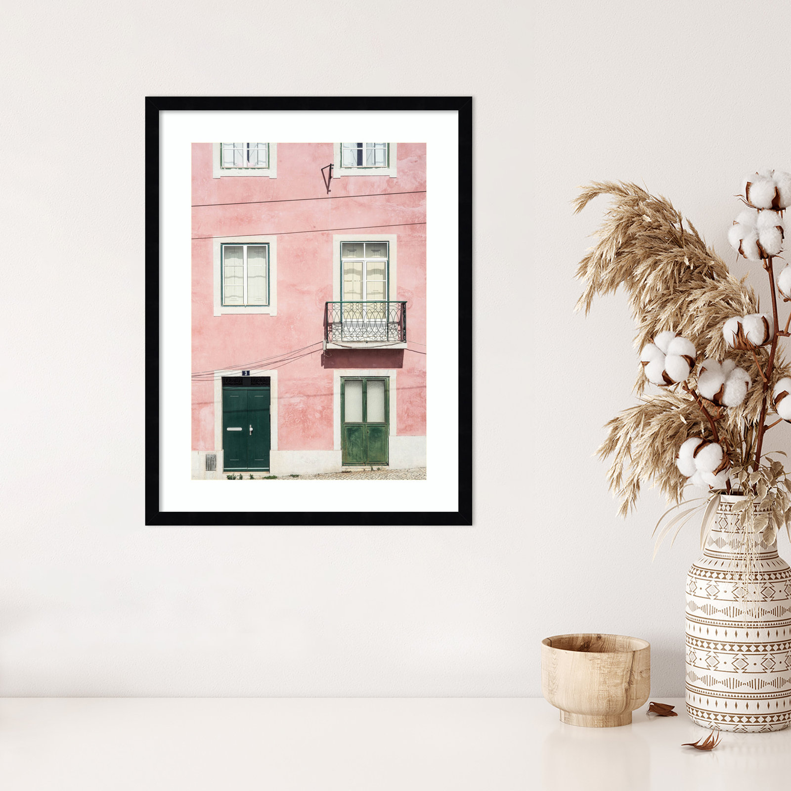 Daisey "Pink Parade" Print, Black, 25" H x 19" W