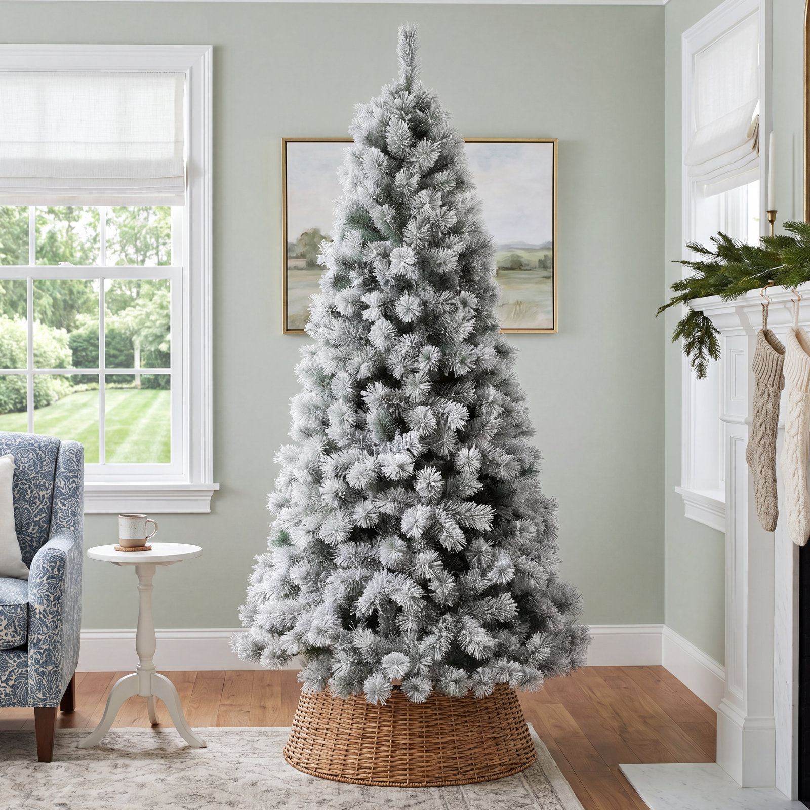 Guillema Pre-Lit Lighted Artificial Pine Christmas Tree, 7.5 ft