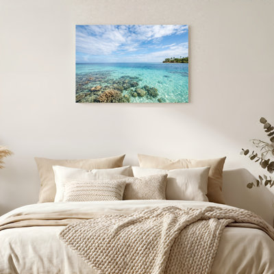 «Gallery Wrap», art mural sur toile pour le salon, la chambre à coucher, le bureau ou le vestibule - décoration murale décorative avec paysage marin tropical