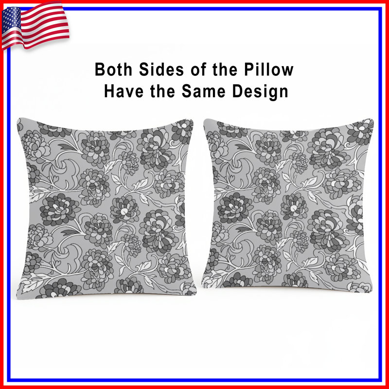Floral Elegance Floral Linen Throw Pillow, 14 x 14 inches