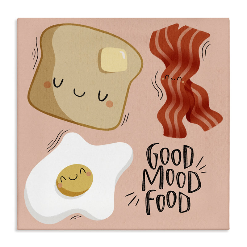 «Good Mood Food», toile par Sarah Hickman, H 24 po x l 24 po