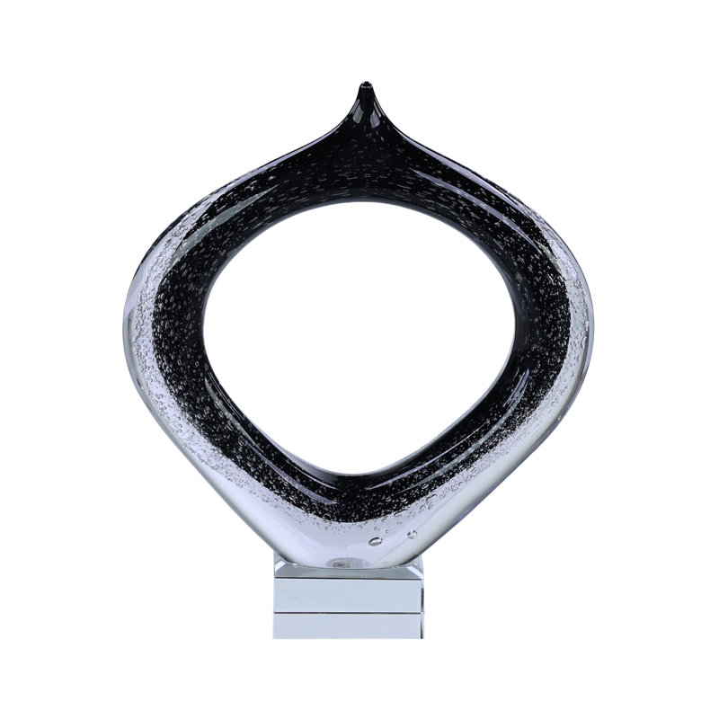 Loop Sculpture, Medium Black, 15" H x 12.5" W x 4" D