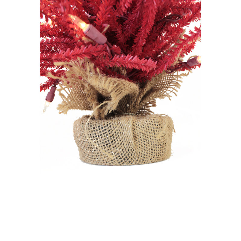 Arbre de Noël rouge 2 'H 2' avec 35 lumières DEL
