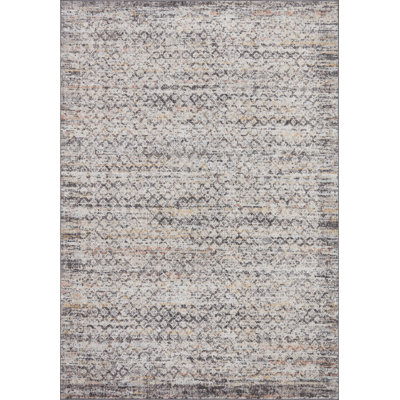 Tapis oriental gris en polypropylène tissé à la machine