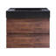 30 po W Meuble-lavabo mural à simple cuve avec lavabo noir-106950519