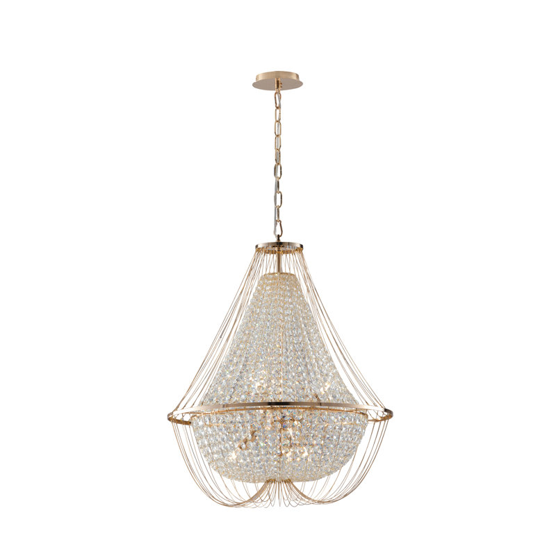 Goza 6 - Light Crystal Chandelier, Golden