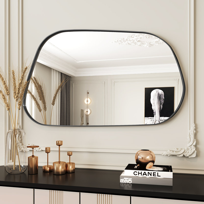 Irregular Wall Mirror - Decorative Tempered Glass Mirror With Aviation Aluminum Alloy Frame For Bathroom, Bedroom, Living Room, Entryway, Cloakroom