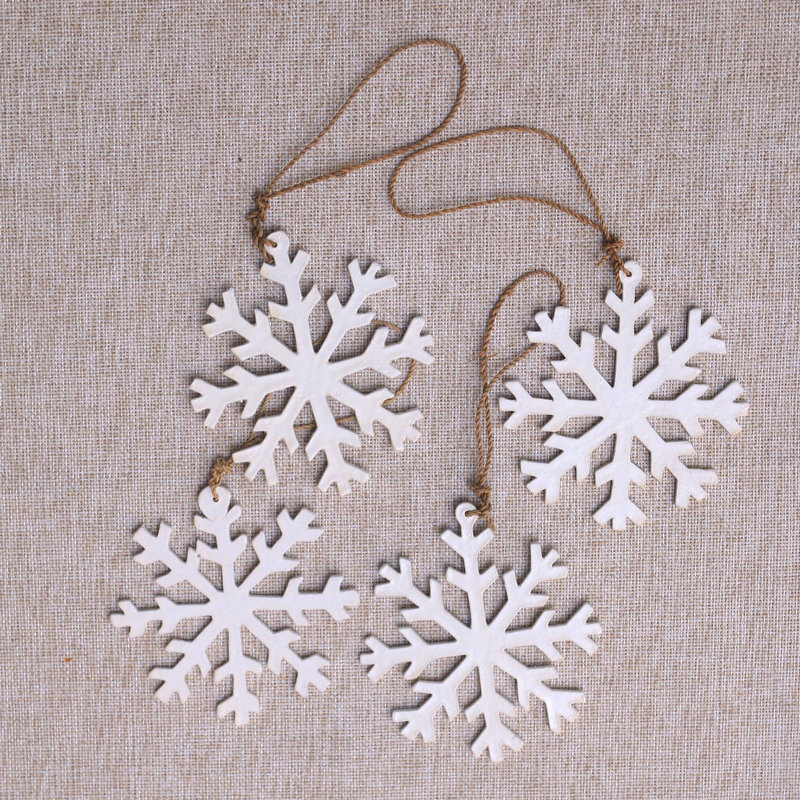Set of 4 Snowflake Holiday Shaped Ornament