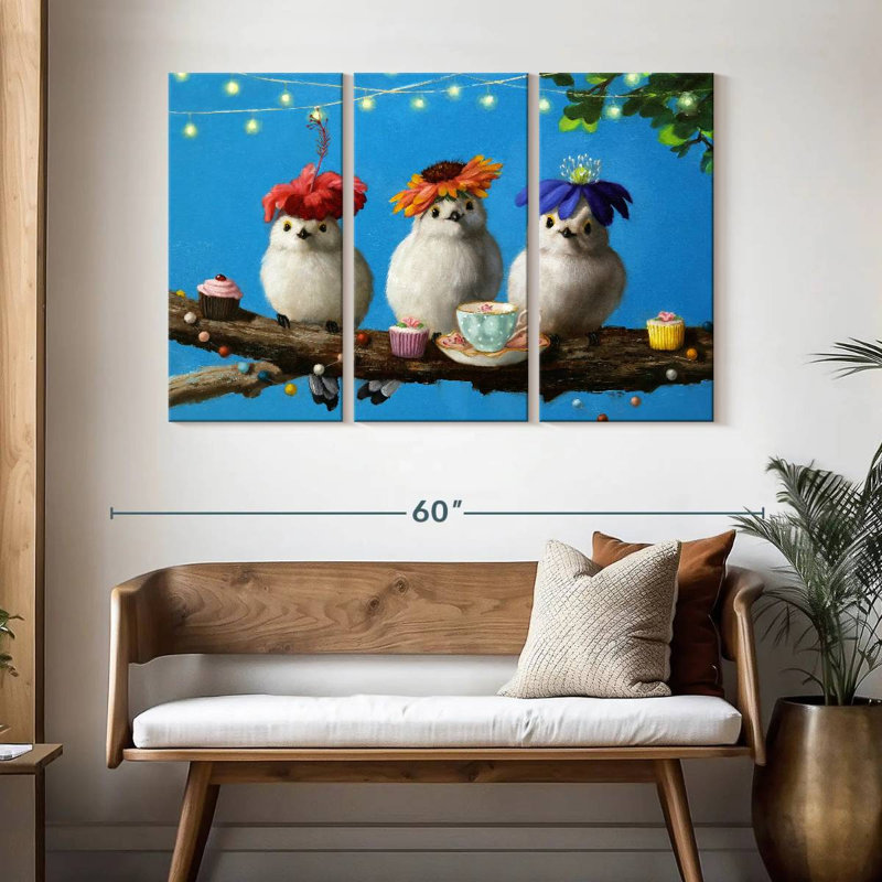 Brampt Garden Party Birds, H 32 po x l 50 po