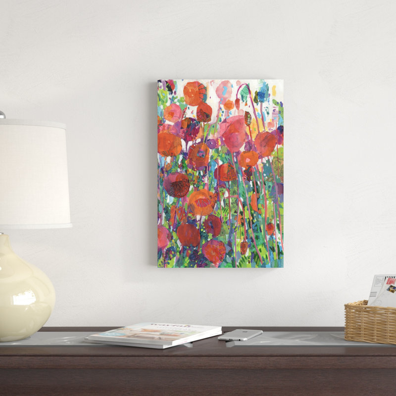 Vivid Poppy Collage II, H 18 po x l 12 po