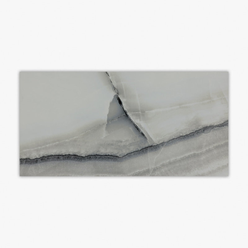 24" x 48" Porcelain Stone Look Wall & Floor Tile, Gray Onix Matte