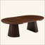 Table basse en bois ronde en bois, flexible et extensible, multifonctionnelle et peu encombrante, conception ovale à la mode et pieds à lattes, table à thé ou bureau, table de salon moderne