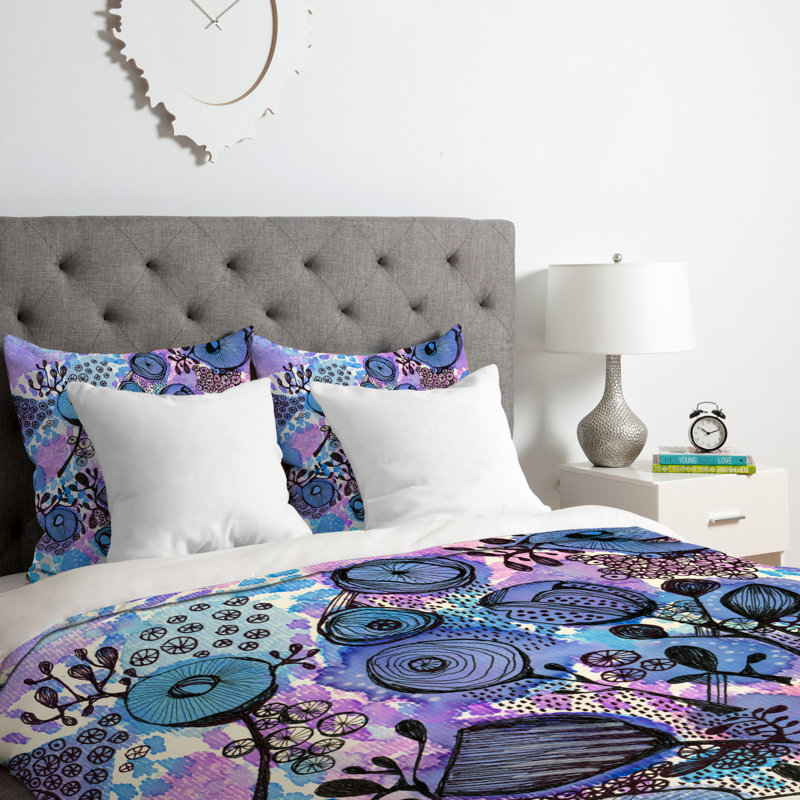 Julia Da Rocha Polyester Floral Duvet Cover, Twin/Twin XL Duvet Cover + 1 Standard Sham