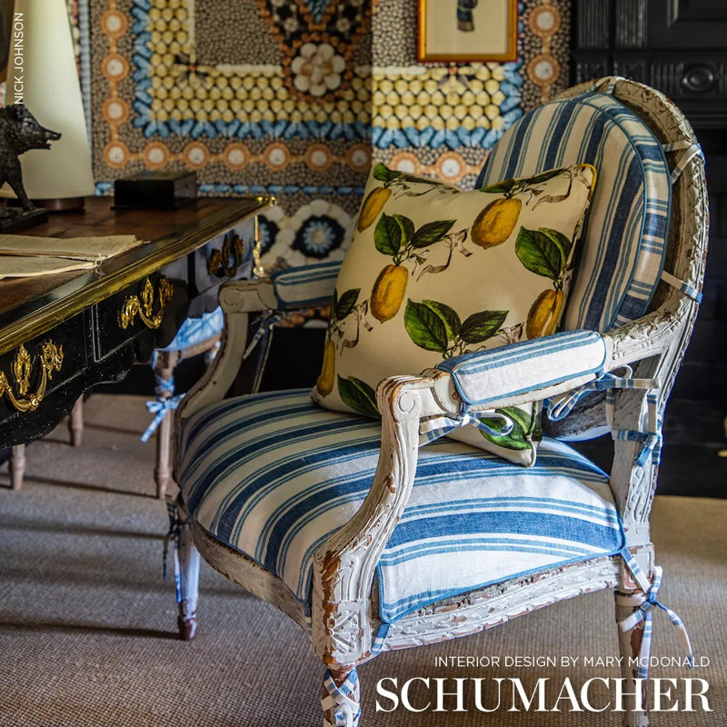 Schumacher x Johnson Hartig Le Citron Fabric, Ivory
