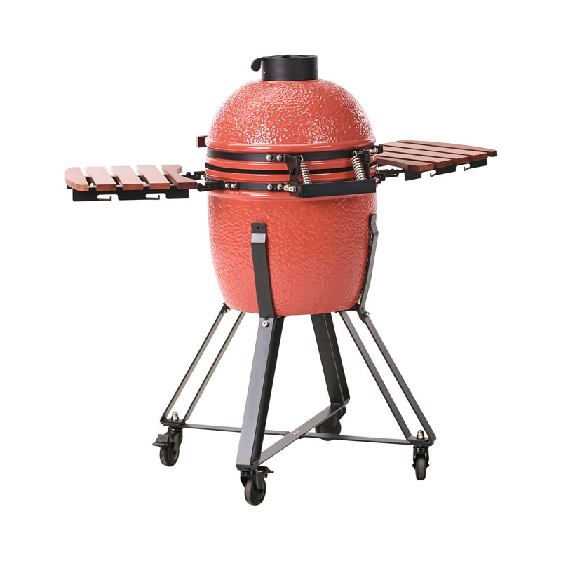 Beliani KAMADO 111cm W Kamado Charcoal Grill, Red