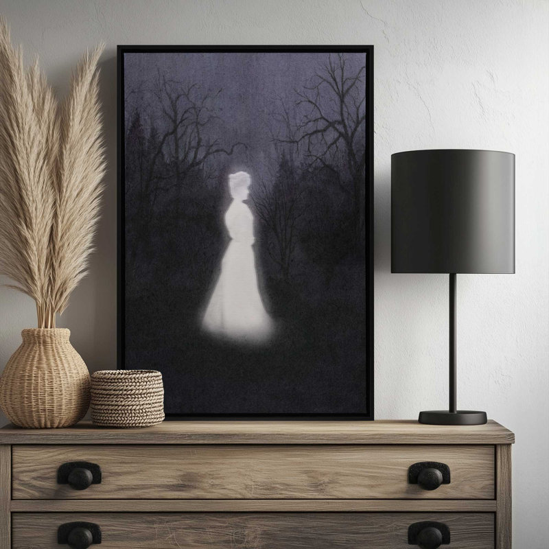 «Haunted Dusk II» par Grace Popp, reproduction d'art sur toile, H 12 po x l 8 po, Toile à cadre flottant, Argent argent