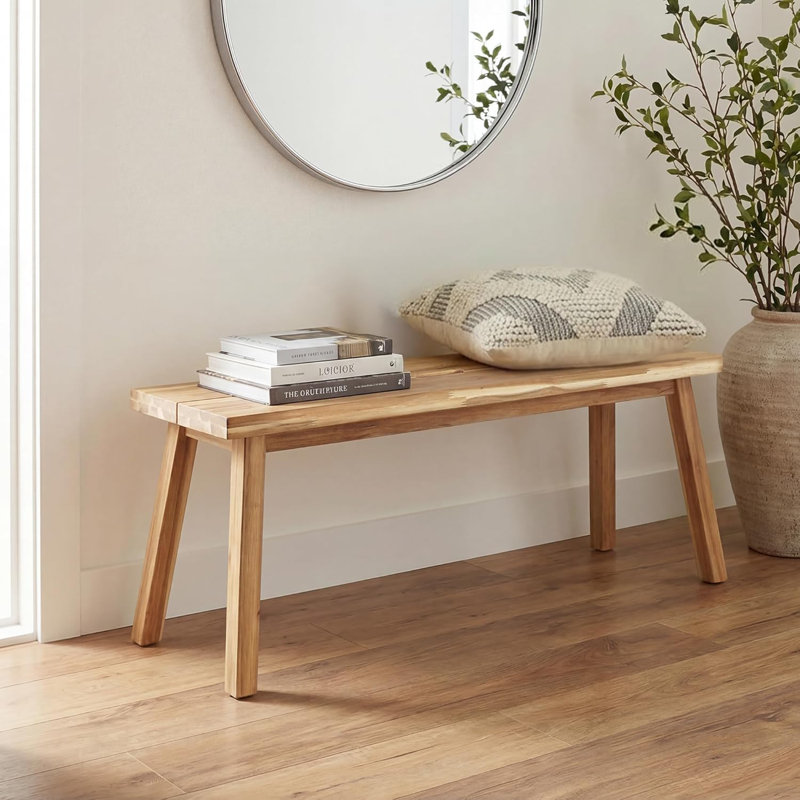 Solid Wood Bench for Entryway, Bed Bench, Dining, Plant Stand - Wooden Bench Indoor (47 inches)