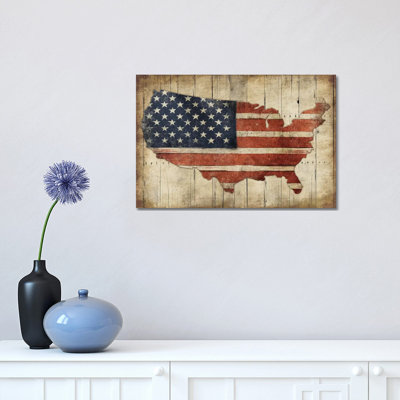 " USA Flag Wood " Print