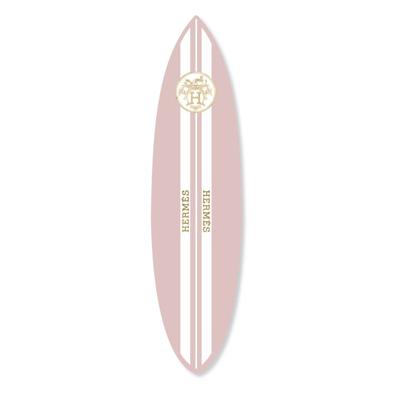 French Surfboard Blush Acrylicby Oliver Gal