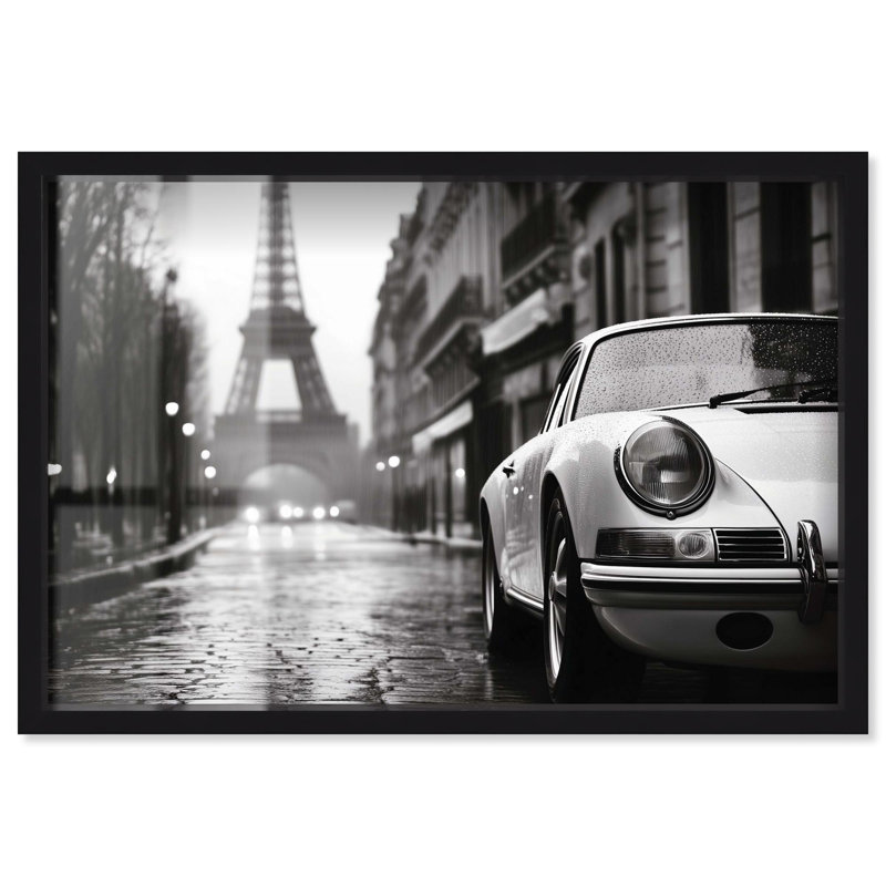 Rainy Day Paris Shadowbox, photographie élégante par Art Remedy, H 11 po x l 16 po, Noir