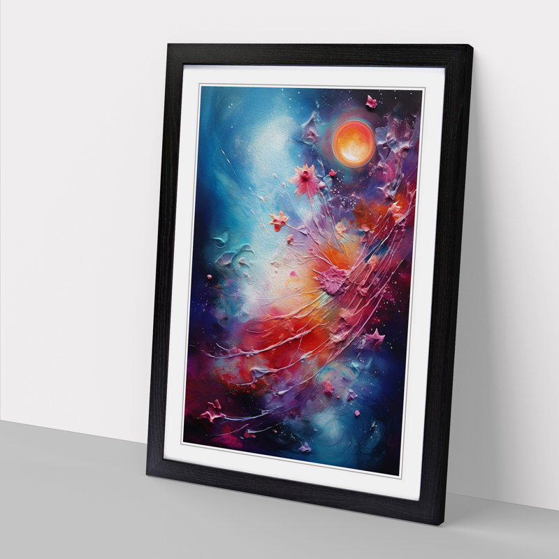 Single Picture Frame Print on Wood, Black Framed, 46cm H x 34cm W