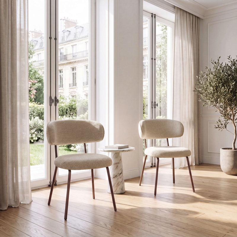 45 cm H Boucle Side Chair, Khaki