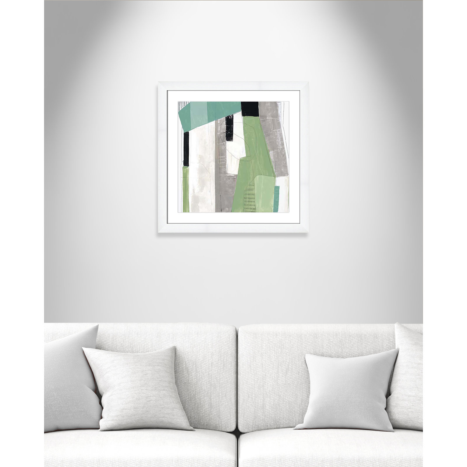 Evergreen Essence I Print, 25" H x 25" W x 1.25" D, White Cube Framed