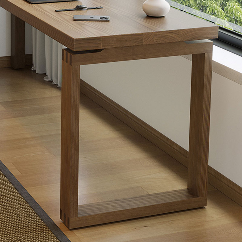 Light-walnut L-Shaped Solid Wood desk, Left Hand Facing, 74.8" H x 86.61" W x 55.12" D