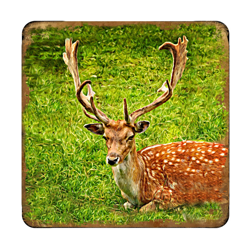 Sous-verre cerf reposant