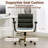 Green Faux Leather Executive Office Chair, Gold Metal Base, Adjustable Height Swivel Desk Chair with Padded Armrests & Wheels, 330 LBS Capacity-99451809