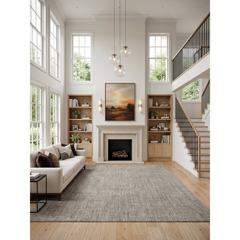 Struttura Rectangle Area Rug in Ivory/Aqua/Khaki, Rectangle 8' x 10'