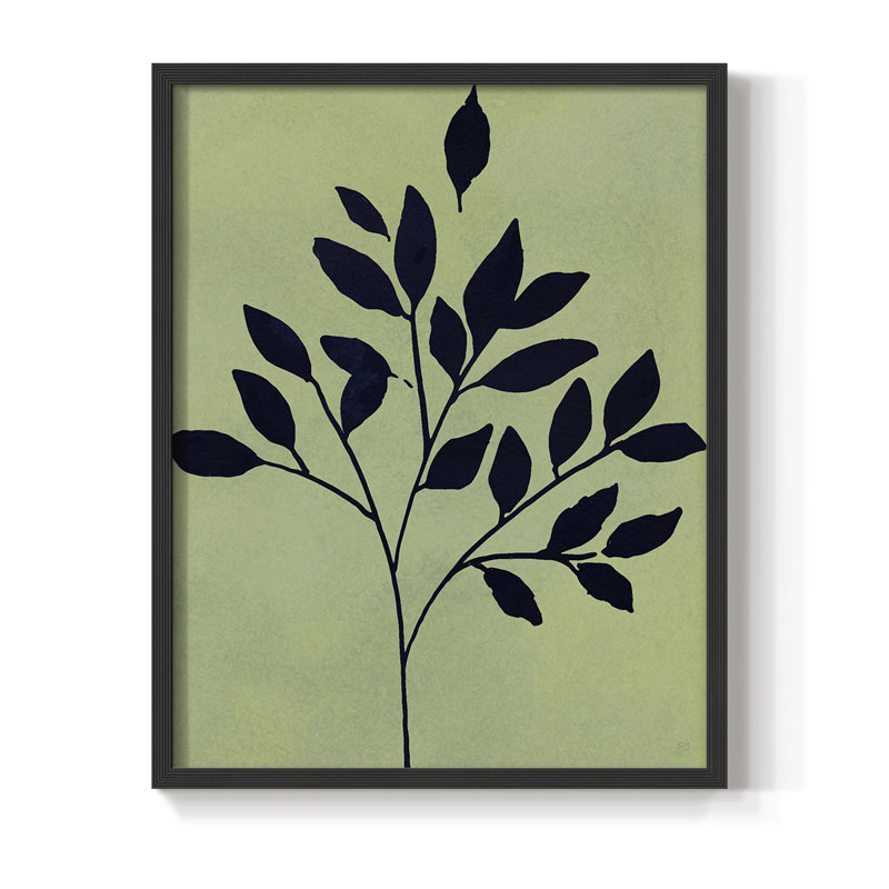 Earthly Botanical I Framed Print - Solid Wood, Black, 21" H x 17" W