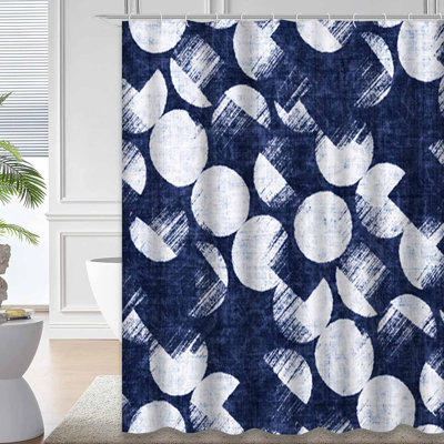Rideau de douche abstrait à motif géométrique abstrait avec 12 crochets