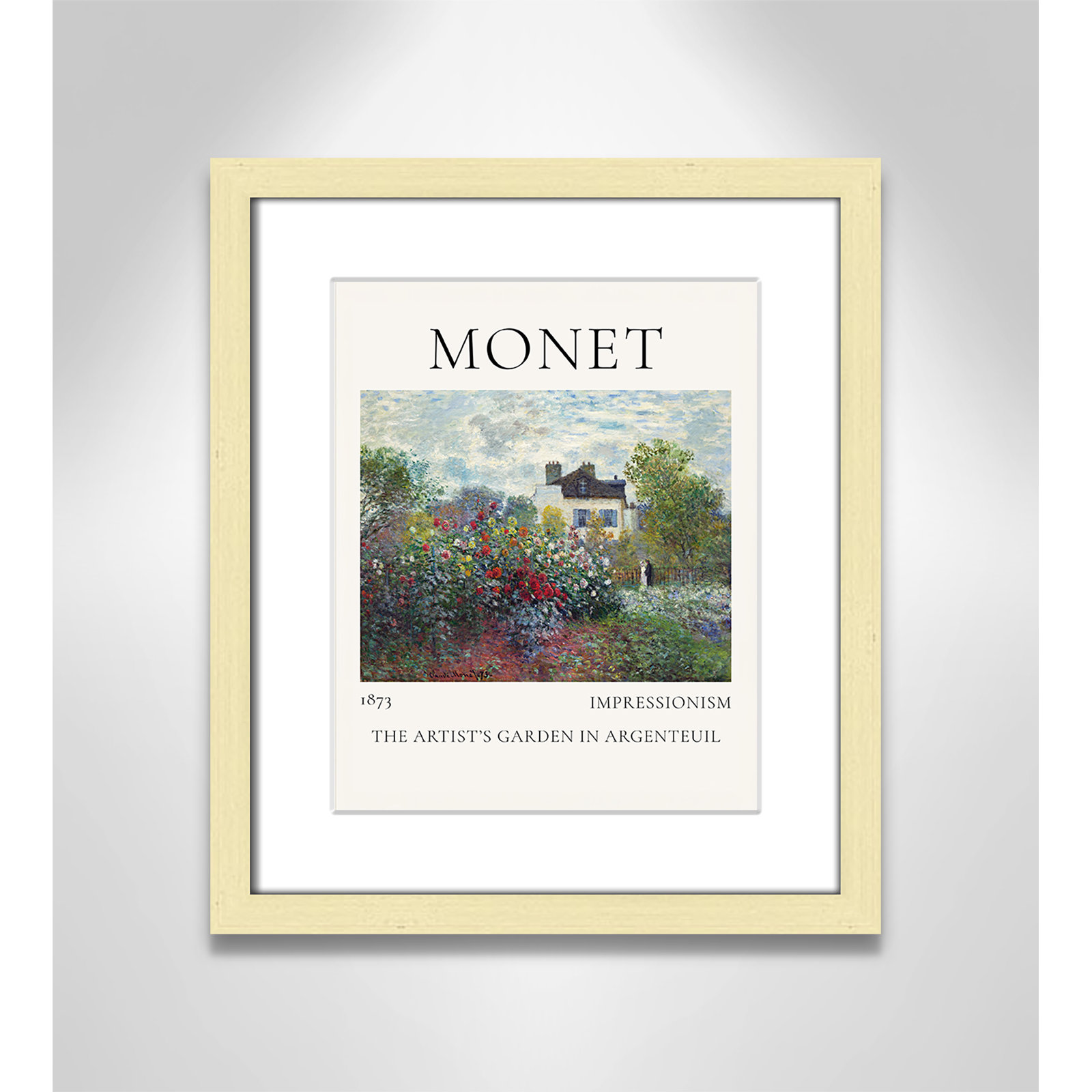 Rocchetto "Artists Garden in Argenteuil" Print, Gold Single Picture Frame, Yes, 15" H x 13" W x 1.25" D