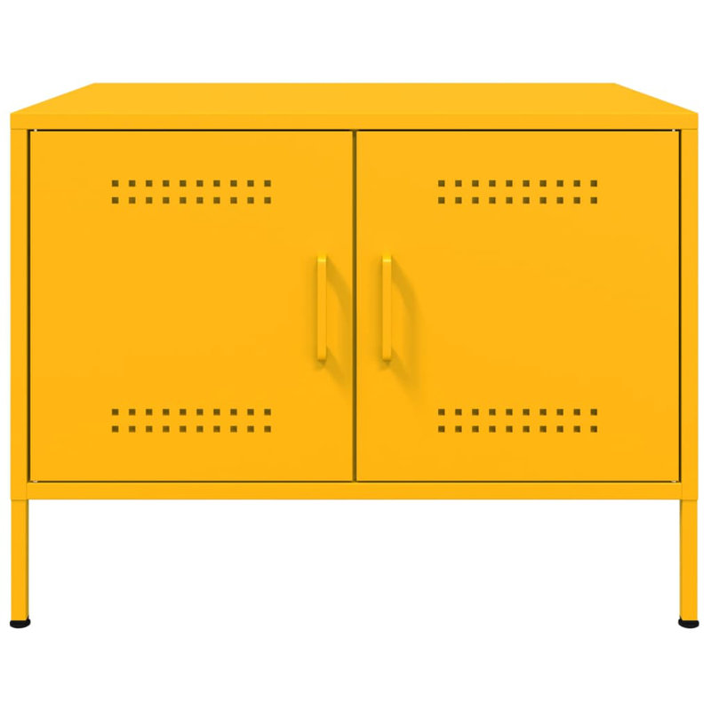 Coffee Table 68x50x50,5 cm Steel, Mustard Yellow