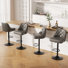 360-Degree Rotatable Faux Leather Bar Stool With Button Stitching