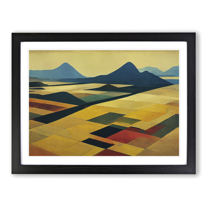 Abstract Meadow Landscape Vol.1 - Framed Print, Black, 46cm H x 64cm W x 2cm D