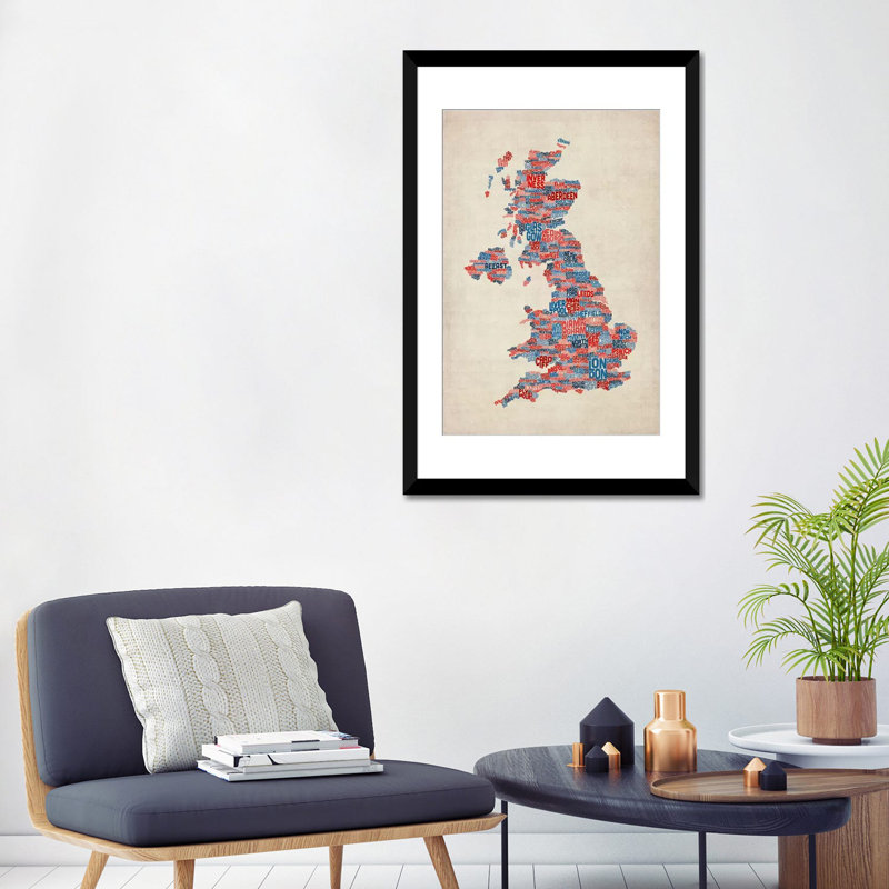 Impression sur toile, "belle-france city text map iii" par michael tompsett, H 32 po x l 24 po x P 1 po, Blanc