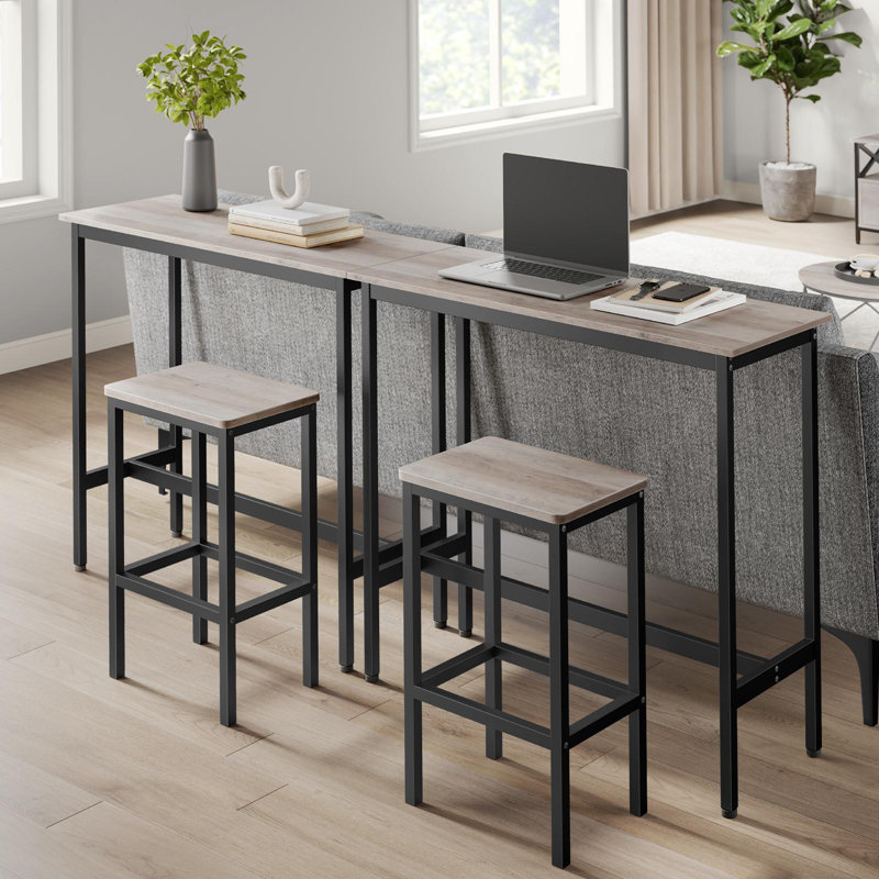Dining Table Set, Gray/Black