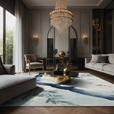 Tapis gris soyeux et moelleux
