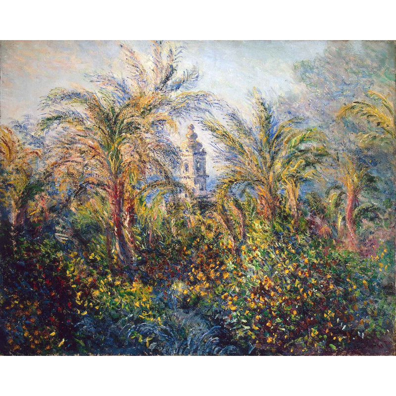 Adhésif décoratif «Monet Garden in Bordviera», Impression du matin (1884), H 48 po x l 60 po