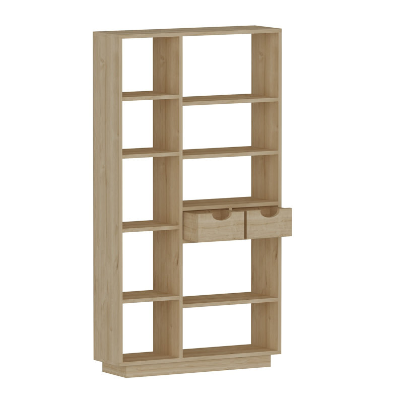 Bibliothèque géométrique moderne H 74,3 "x l 31,7" Modern, Chêne