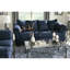 Salon moderne en microfibre et coussins bleu marine