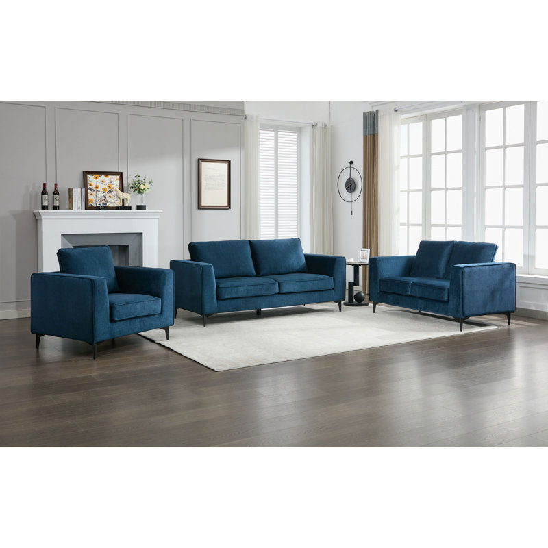 Carmen Modern Upholstered Accent Chair, Blue