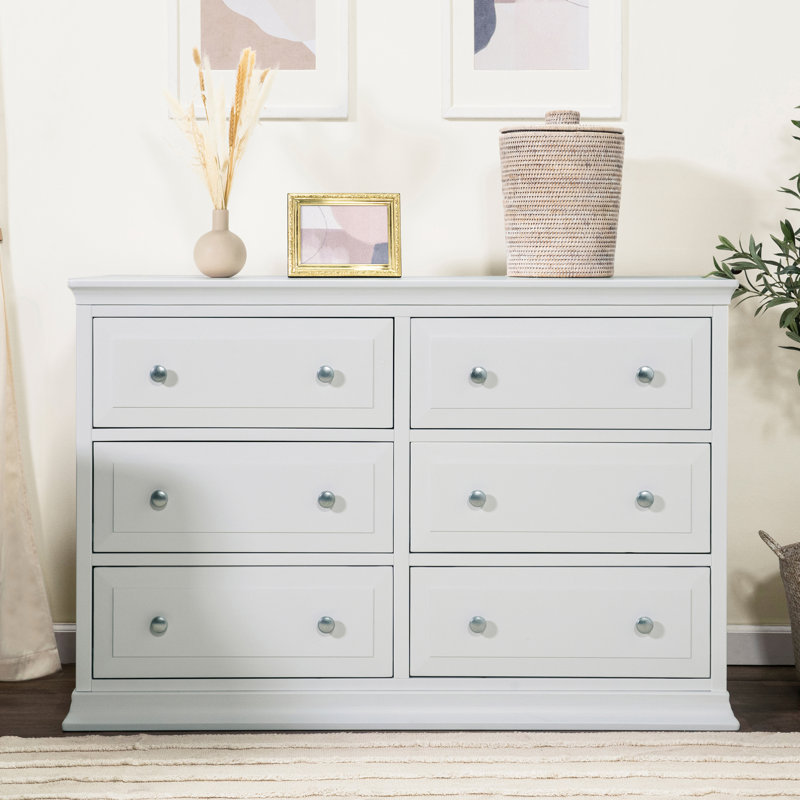 Commode double 6 tiroirs Signature, Gris nuage