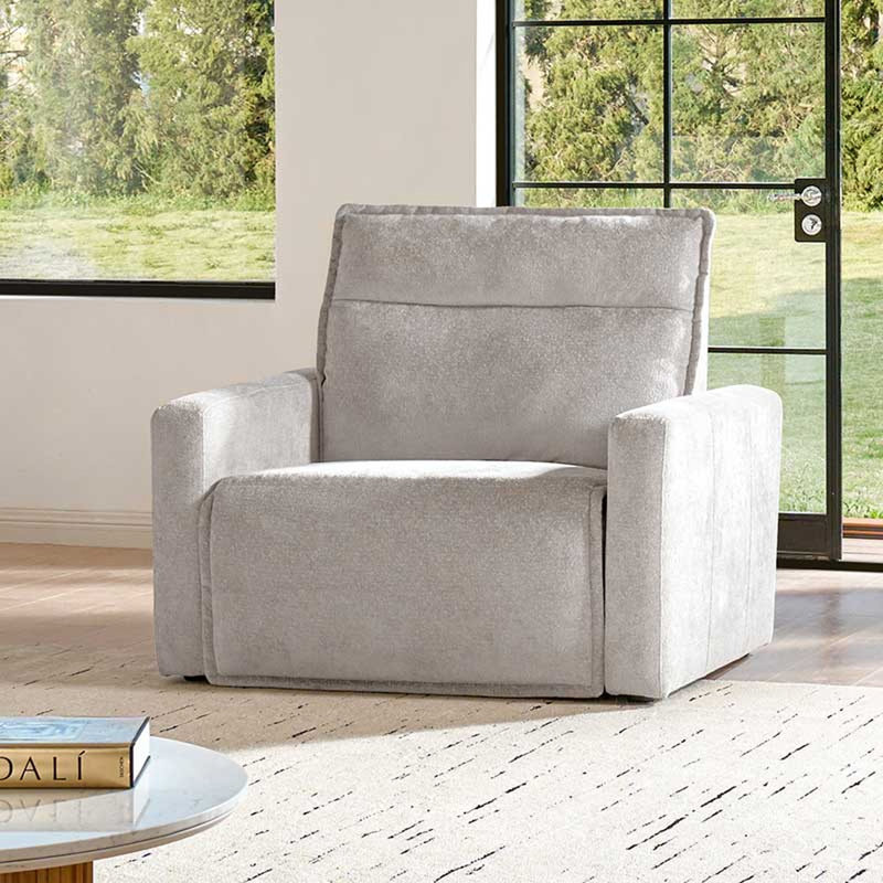 Fauteuil inclinable électrique surdimensionné sans mur Majida, Gris amande