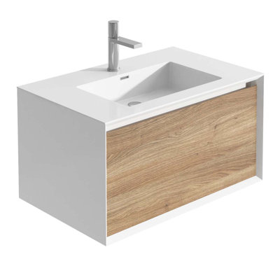 750 mm Single Vanity with Integrated Basin